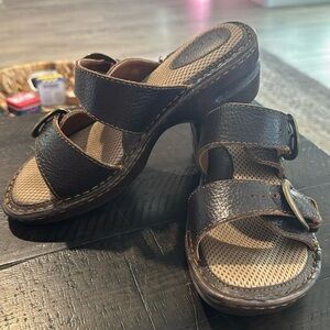 Boc brown leather strap buckle size 7